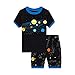 Produktbild Pyjama-Set für kleine Jungen, kurzer Schlafanzug, Dinosaurier, Nachtwäsche, Kleinkind, Baumwolle, PJS, 2-teiliges Outfit für Kinder von 110 Jahren Gr. 9-10 Jahre, Planet Black