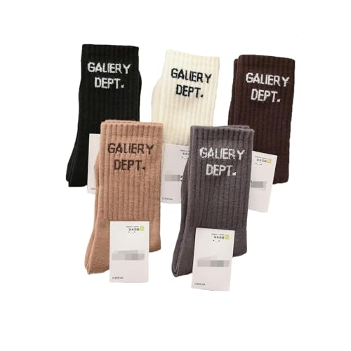 5 Pairs - Women's Thick Cashmere Socks For Warmth In Autumn And Winter, Japanese And Korean Long Tube Brown Socks
