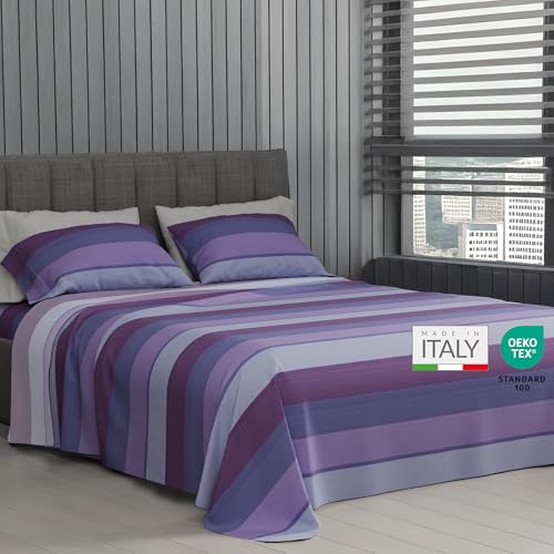 Dorian Home- Set Lenzuola Matrimoniale Cotone 100% Puro, Completo Lenzuola Matrimoniali Sopra 245x290, Lenzuolo con Angoli Sotto 180x200, Federe Cuscino Letto 50x80, Completo Letto Morbido Certificato