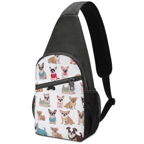 Bolso casual cruzado con diseño de perros para hombres y mujeres miniatura 1