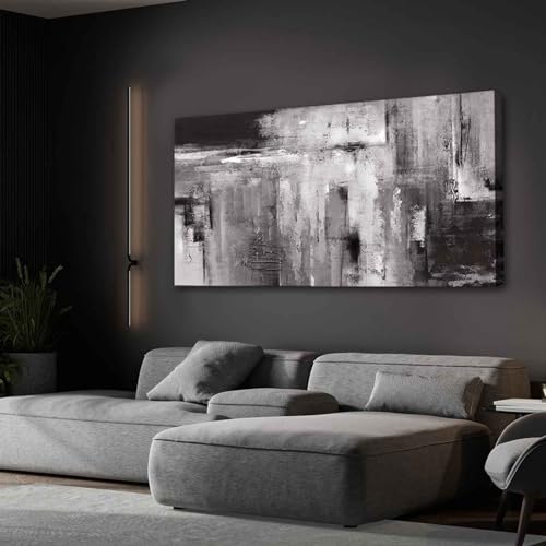 Home Wall Decor Abstract Photo Prints 24"x48" Black and Grey