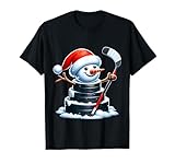 Christmas Ice Hockey Puck Snowman Funny Apparels