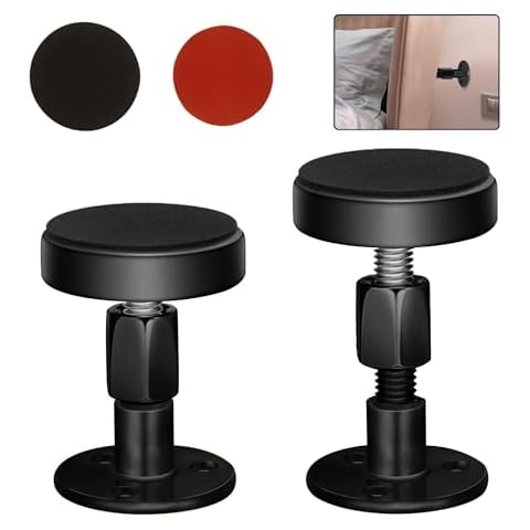 Neatbuddy 2PCS Black Adjustable Bed Frame Anti-Shake Tool, Headboard Stoppers with Free Furniture Pads and Screws, No More Creaking, Protect The Wall from Banging, Easy to Install (1.1-2.5in) Cover