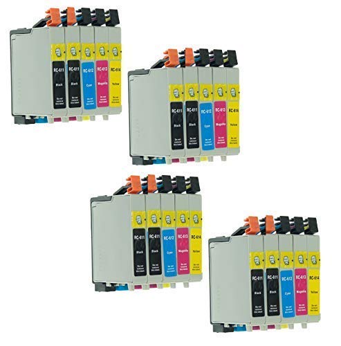  20 Cartucce per Stampante con Chip Con Libera Scelta di Colori Per Epson Stylus T0611XL T0612XL T0613XL T6014XL D68 D68PE D88 D88PE DX3800E DX3850 DX3850Plus DX4200 DX4250 DX4800 DX4850 Plus