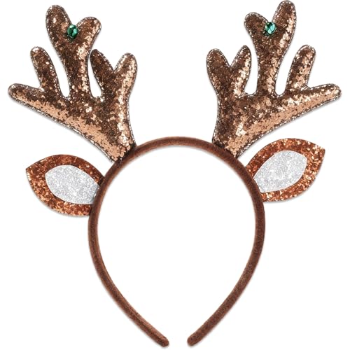 YOUDICT Christmas Antlers Headband Reindeer Ears Accessories Bell Headband for Women Cosplay for Christmas Party Decoration