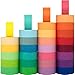 30 Rolls 15mm Wide Washi Masking Tape Set, Colourful Rainbow Tape，Decorative Writable Craft Tape for DIY Scrapbook Designs