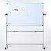 VIZ-PRO Double-sided Magnetic Mobile Whiteboard, 60 x 36 Inches, Aluminium Frame and Stand