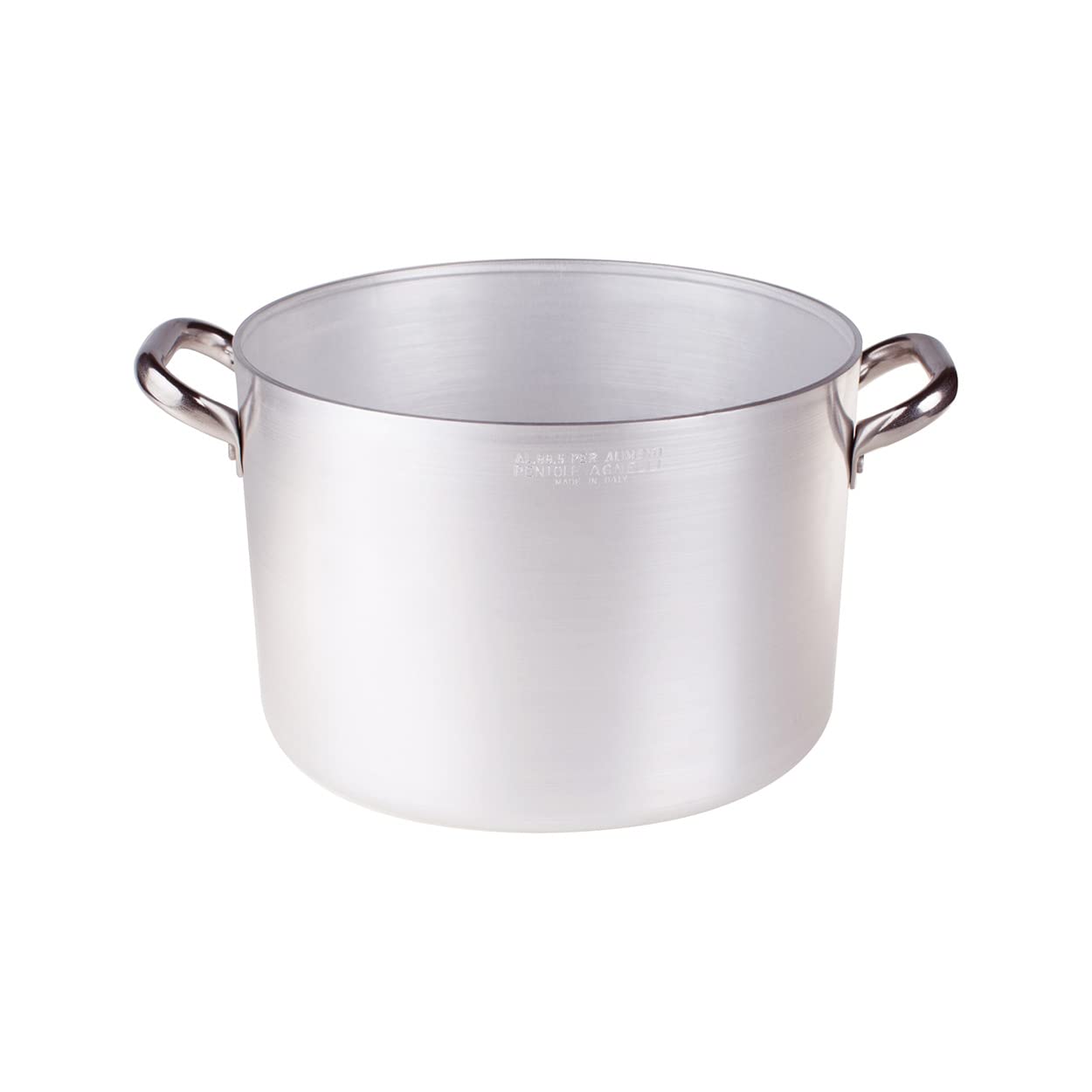 Pentole Agnelli ALMA104B26 Cacerola de Aluminio Muy Alta con 2 Asas de Acero, Aluminio Profesional de 3 mm, 26 cm
