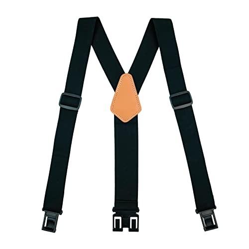 MELOTOUGHBelt Clip Suspenders Men,Non-Metal Suspenders for Casual Dress,Work Place (Front 1.5 Inch Width Fully Elastic+Back 2 Inch)