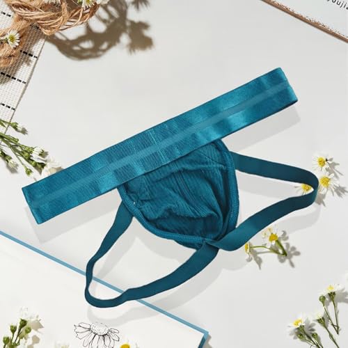 Men's Jock Strap Underwear Athletic Supporter Jockstrap Low Rise Ribbed Briefs Underpants for Gym Sports3