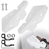 RUTU Dirt Bike Handguards 7/8 Inch 22mm,Motorcycle Handguards with CNC Bracket Pair Fit for Dirt Pit Bikes, Motocross, ATV, CRF KLX KX LTR TRX SX SXF EXC XCW Grizzly,Scooter,Hawk 250- White