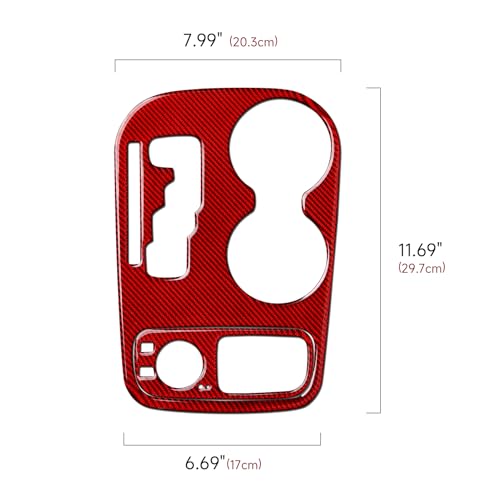 Image of Car Gear Shift Panel Cover Decals for 2011 2012 2013 Dodge Durango Accessories Carbon Fiber Interior Stickers Red, A