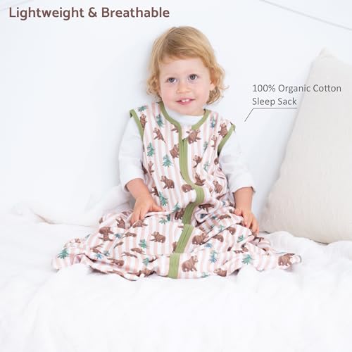 Image of LollyBanks Sleep Sack, 100% Cotton Neutral Baby Sacks, 0.5 TOG Sleep Sacks Lightweight with 2-Way Zipper