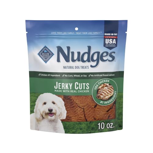 Blue Buffalo Nudges Jerky Cuts Dog Treats Made in the USA with Natural Ingredients Chicken 10-oz Bag