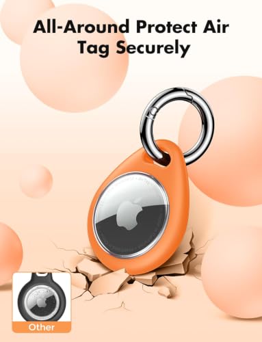 Image of UNBREAKcable AirTag Holder for Apple - 4 Pack Air Tag Case [Fit Tightly Design] [Easy to Install] [Hold Securely] Waterproof TPU Protective Cover with Metal Keychain for Kids,Pet,Luggage,Backpack,Keys