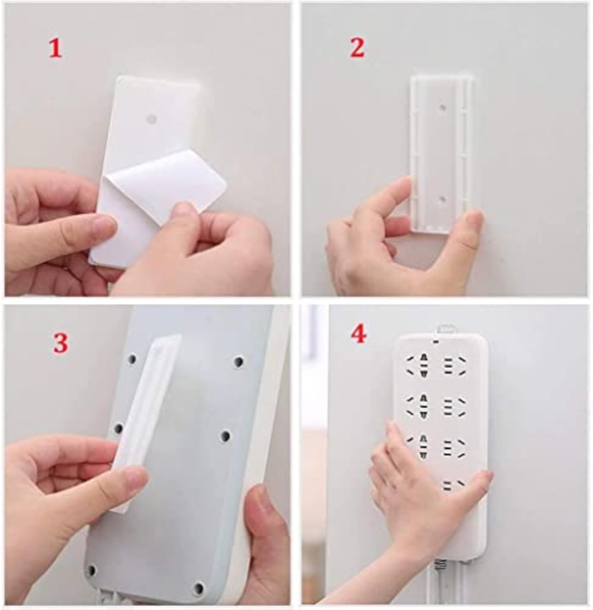 Self Adhesive Power Strip Holder Fixator Wall-Mounted Cable Organizer
