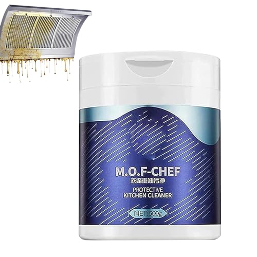 NUOKOU M.O.F-CHEF Protective Kitchen Cleaner Mof Chef Cleaner Powder Heavy Kitchen Duty Degreaser Kitchen Oil Pollution Cleaning Powder Mof Chef Cleaner Powder Kitchen (500g)