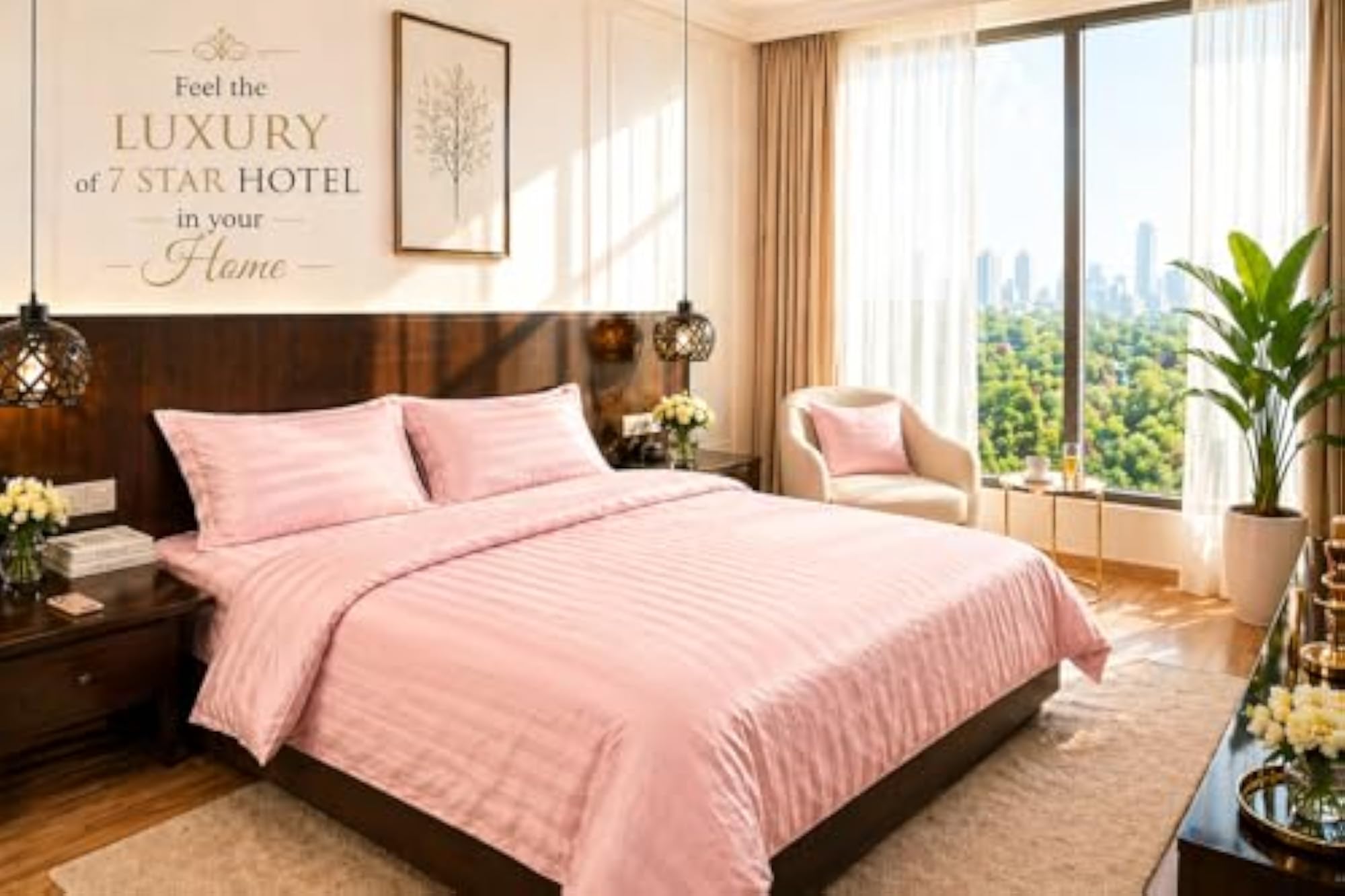 300 Thread Count Turkish Cotton Luxury Solid Bedsheets with 2 Pillow Covers