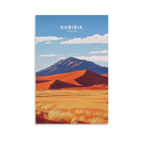 Toile murale minimaliste à thème paysage urbain en Namibie - Affiche d'œuvre d'art pour salon, chambre à coucher, salle de bain, bureau - 30 x 45 cm