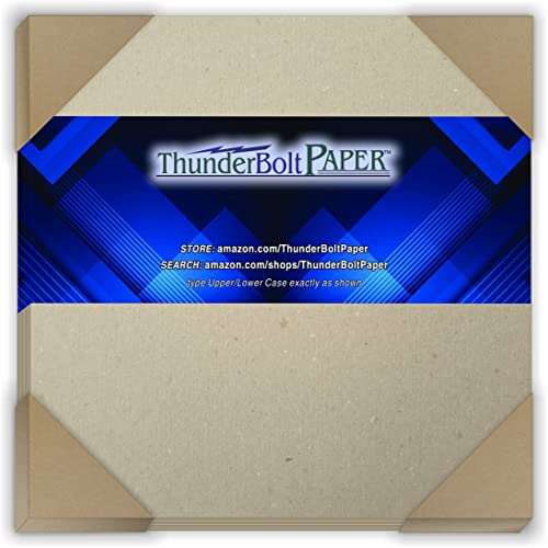 50 Sheets Chipboard 46pt (Point) 5 X 5 Inches Heavy Weight Photo|Card Size .046 Caliper Thick Cardboard Craft and Packing Brown Kraft Paper Board