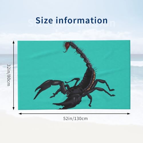 Serviette de bain microfibre scorpion douce pour piscine, voyage et plage - 4