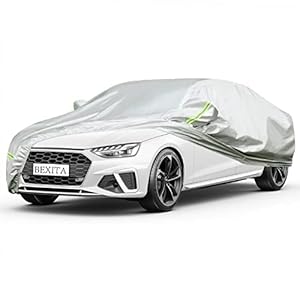 BEXITA Sedan Car Cover Waterproof Hatchback Cover Outdoor Heavy Duty All Weather Breathable Medium Sedan Cover with Thicken Cotton Cover (Up to 193″/490cm)