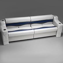 DeckMate Complete 90" Classic Pontoon Rear Seat Group CRG90 Gray, Blue and Charcoal