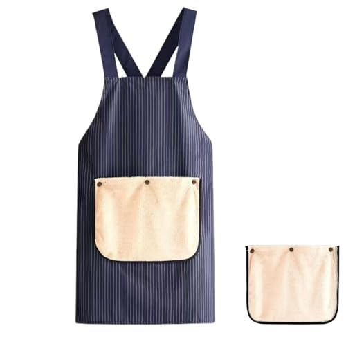 FDBLSHOP Kitchen Aprons, Kochschürzen für Damen und Herren,Kochschürze mit 2 stück Abwaschbarem Handtuchfach,wasserdichte Schürze mit Taschen, für Küche, Backen, Garten