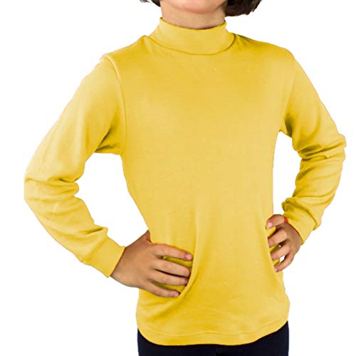 KLOTTZ - Camiseta Carnaval Manga Larga niños Fabio Halloween. Polo Cuello semicisne e Interior Afelpado. Niñas Color: Amarillo Talla: 10