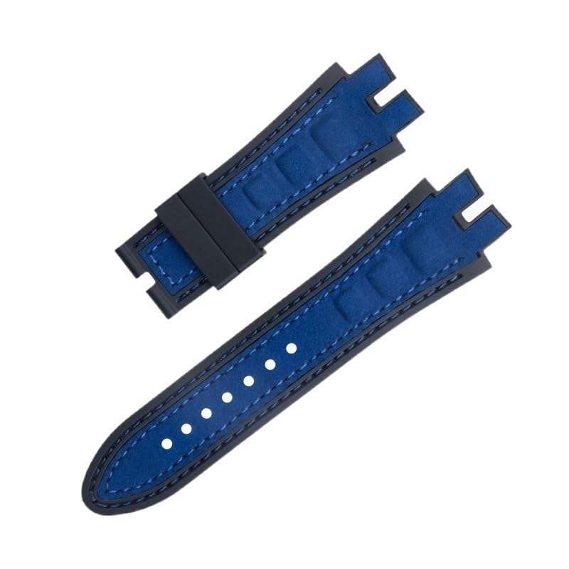 For EXCALIBUR Series 28mm Nubuck Leather Belt Silicone Watch Band Accessories Fit For Roger Dubuis Strap