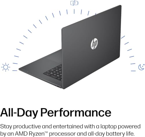 Image of HP OmniBook 3 17.3 inch Laptop PC, FHD Display, AMD Ryzen 3 30, 8GB RAM, 1TB SSD, AMD Radeon 610M Graphics, Copilot, FHD Webcam, WiFi 6, Bluetooth 5.4, Win11 Home