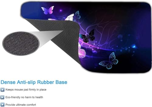 Image of KRESHU Glowing Night Butterflies Gaming Mouse Pad | Large Extended Waterproof Mouse mat Stitched Edge Mouse Pad for Gamers Non-Slip Base Rubber Mousepad for Work Game Office Home (35 * 60CM,1-Pcs)