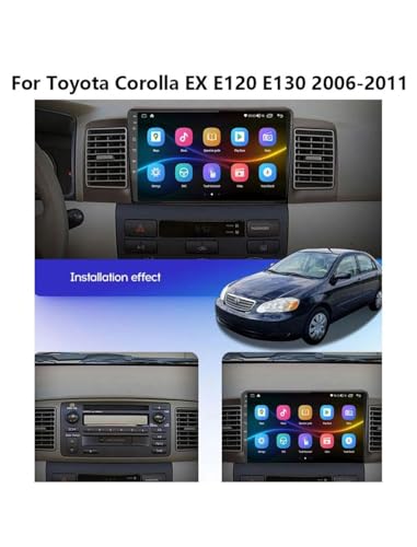 Pantalla de coche 2 DIN con Carplay para Toyota Corolla E120 2006-2011 y Bluetooth 2