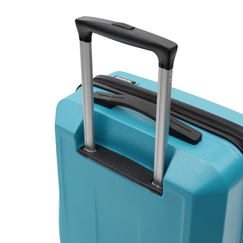 Image of YAYAVAR Batman Trolley Suitcase - 40L, Cabin Luggage with 8 Spinner Wheel, Hard Shell Polycarbonate Suitcase, Number Lock, Water Resistant, Luggage Bag for Travel (Teal & Black, 55cm, Small)