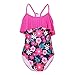 dPois Bébé Fille Maillot de Bain 1 Pièce Manche Longue Combinaison Natation Vêtements de Plage Body Costume de Bain Anti UV Monokini Tankini Bodysuit Imprimé Fleur 0-16 Ans Rose Rouge J 7-8 Ans