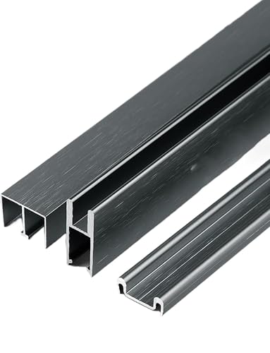 Riel de aluminio de 5 mm para vitrinas y armarios elegantes con puertas de cristal correderas