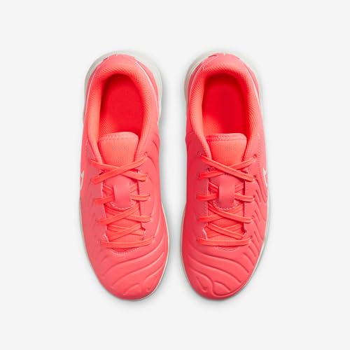 Nike Jr. Tiempo Legend 10 Club Little/Big Kids' Indoor/Court Low-Top Soccer Shoes (DV4354-800, Hot Lava/White)4