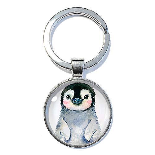 Pinguin ABOUKI Geschenk-Idee Geburtstag Weihnachten für Sie Frau Freundin Mädchen Glücksbringer Taschenanhänger handgefertigt Schlüsselanhänger 25mm