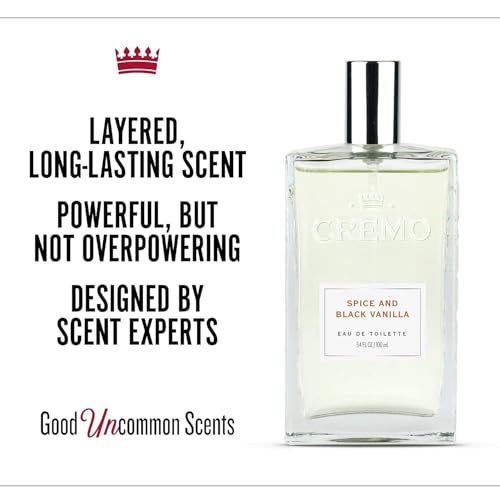 Image of Cremo Cologne For Men - Spice & Black Vanilla Mens Cologne Spray, An Explosion of Vibrant Spices, Dark Woods and Black Vanilla, Multi-Layered Signature Men's Fragrances, 3.4 Fl Oz