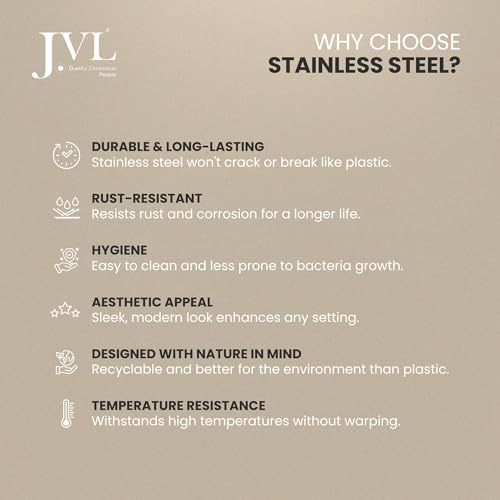 Image of JVL Stainless Steel 2 Tier Lunch Box (Capsule, Large)