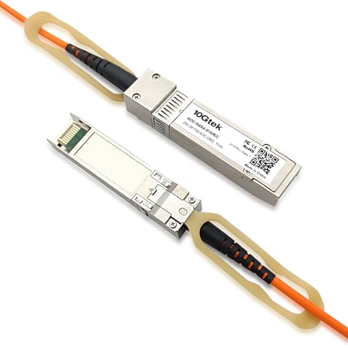 Image of 10Gtek 25G SFP28 AOC Cable - 25GBASE Active Optical SFP Cable for Cisco SFP-25G-AOC10M, Ubiquiti UniFi, Mikrotik, Netgear, Broadcom, Supermicro, Edgecore, Chelsio, D-Link, Quanta etc, 10-Meter