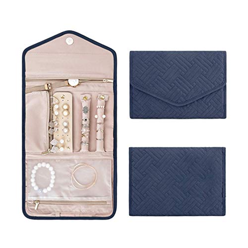 Boîte de rangement de bijoux boucles d'oreilles collier bague sac de voyage zippé