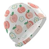 susiyo Cartoon Peach and Flowers Mens Swim Caps Polyester Swimming Hat for Adult and Youth