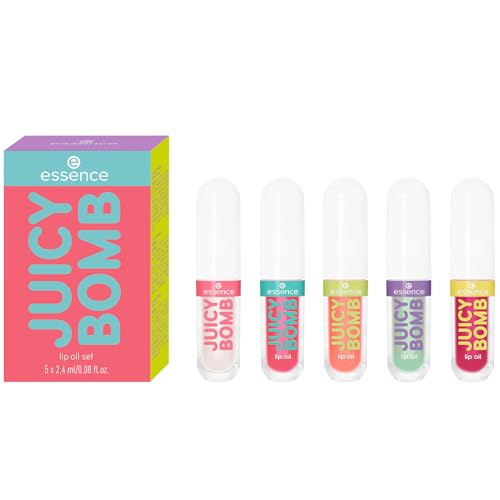 essence JUICY BOMB lip oil set 01 – Pflegendes Lippenöl-Set mit f...