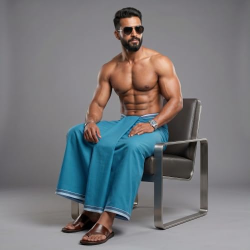 Image of Men's Cotton Lungi | Soft Breathable Wrap Around Lungi | Comfortable Daily & Home Wear for Men