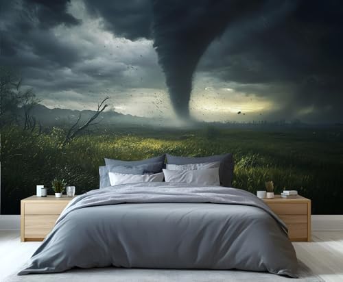 Papier peint à décoller et à coller météo 3D Tornado pour mur