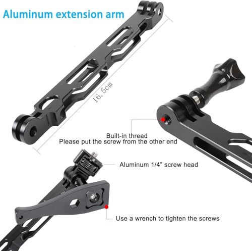 Image of Yantralay Bike Motorcycle Handlebar Mounting Kit for Insta 360 X5 /X4 - 360 Rotation with 1 /4 inch Adapter Helmet Adhesive, Invisible Stick, Backpack Clip & Screen Protector