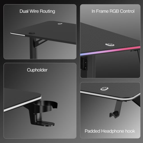 Image of Green Soul Blaze X Smart Gaming Table | 18mm Thick Top | Full Frame RGB | Headphone Hook & Cup Holder | Computer Table, Workstation, Home Office Desk| 1 Year Warranty | (Black,1200 x 600 Top)