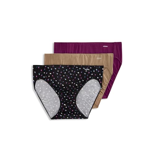 Jockey Ropa interior para mujer, bikini sin línea de bragas, paquete de 3, Starlight/Imperial Plum/Deep Beige, 6