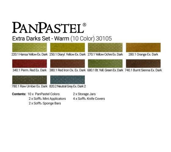 PanPastel Artist Pastels by GOLDEN, Extra Dark Shades - Warm Set, 10 Color, Professional Artist Pastels, Unique Pan Format (cake-like) - Image 3